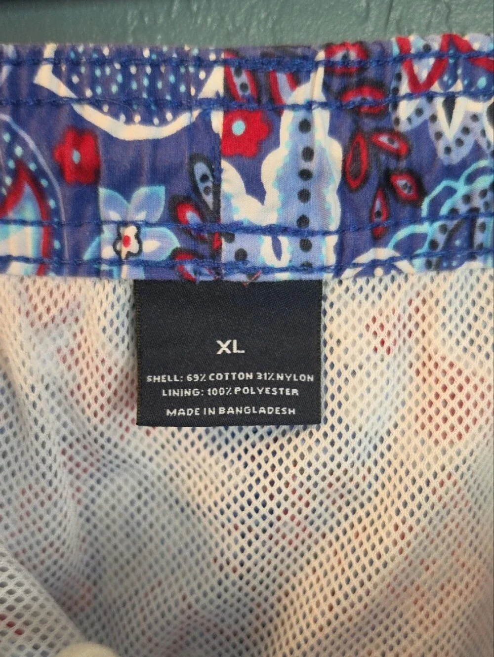 Daniel Cremieux Men's Floral Paisley Swim Shorts in Blue, Red, White